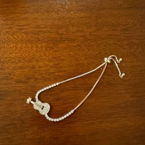 Gold Rhinestone Guitar Slider Bracelet